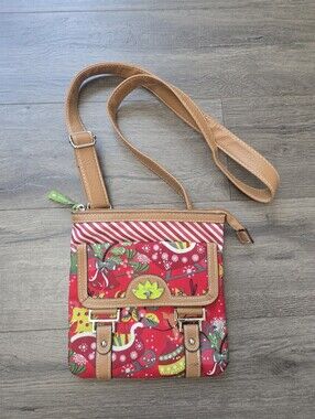 Lily Bloom Christmas Front Pocket Crossbody Bag Holiday Festive